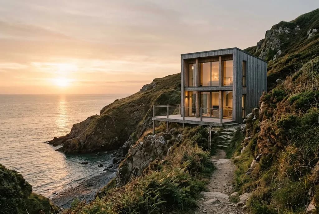 Lantern villa at sunset