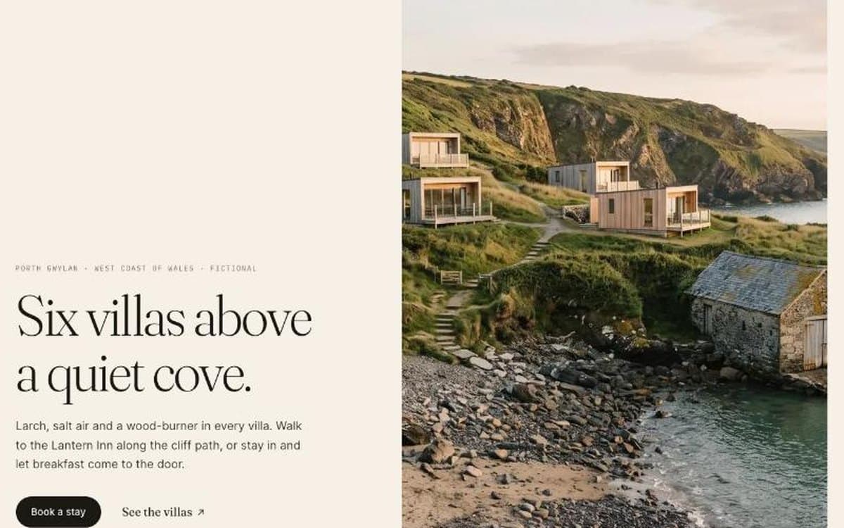 Kestrel Cove hotel website with the AI concierge