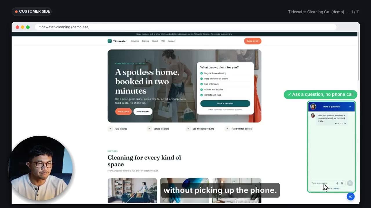 Cleaning company system walkthrough video